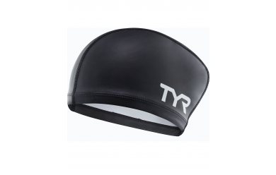 TYR Long Hair Silicone Comfort Swim Cap Black / Шапочка плавательная для длинных волос