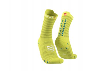 Compressport Pro Racing Socks V4.0 Ultralight Run High - Primerose - Fjord Blue / Носки беговые