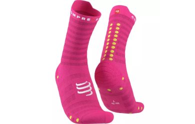 Compressport Run Ultralight High v4 Fluo Pink / Носки ультралегкие