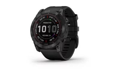 Garmin Fenix 7X Sapphire Solar титановый черный DLC с силиконовым ремешком