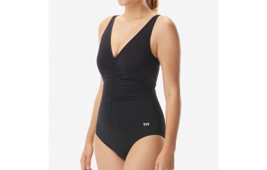 TYR Solid V-Neck Zip Controlfit / Купальник утягивающий