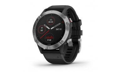 Garmin Fenix 6 серебристый с черным ремешком