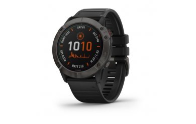 Garmin Fenix 6X Pro Solar титановый серый DLC с черным ремешком