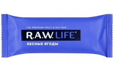 R.A.W. Life Лесные Ягоды 47g/ Энергетический батончик