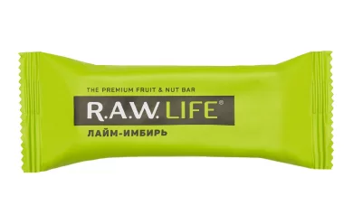 R.A.W. Life Лайм- Имбирь 47g/ Энергетический батончик