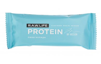 R.A.W. Life Protein Пино колада 47g/ Протеиновый батончик