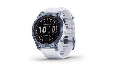 Garmin Fenix 7 Sapphire Solar титановый синий минерал DLC с белым ремешком 