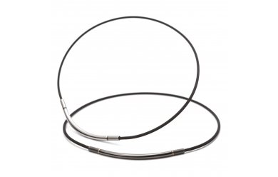 Phiten Rakuwa Necklace Metax Round Silver Black / Ожерелье