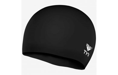 TYR Wrinkle Free Junior Silicone Cap Black / Шапочка плавательная подростковая