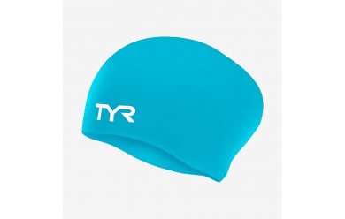 TYR Long Hair Wrinkle-Free Silicone Cap Blue / Шапочка для плавания