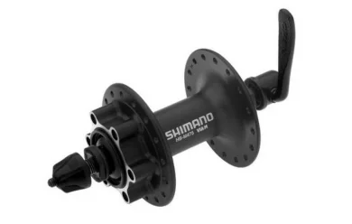 Shimano Alivio T4000, 32 отверстий, QR, чёрная / Велосипедная втулка передняя