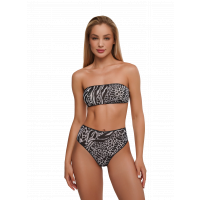 Alaya Bando and High Waist Panties Zebra / Купальник раздельный пропускающий загар фото