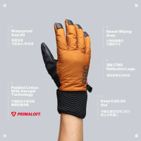GRC Pimaloft Winter Gloves Orange / Перчатки зимние с ветрозащитой фото 3