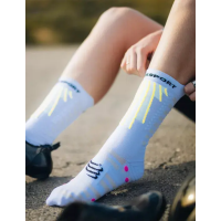 Compressport Aero White Safe Yellow Neo Pink / Носки фото 2