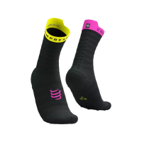 Compressport Pro Racing Socks V4.0 Ultralight Run High - Black - Yellow Pink / Носки беговые фото