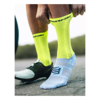 Compressport Pro Racing Socks V4 Bike White Safe Yellow / Носки фото 3