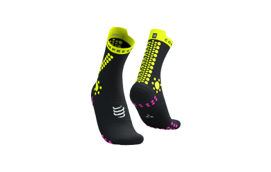 Compressport Pro Racing Socks V4.0 Trail Black Safe Yellow Neo Pink / Носки