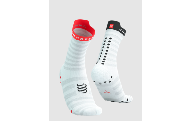 Compressport Run Ultralight High v4 WHITE/FLUO RED/BLACK /Носки