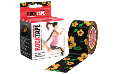 Rocktape 5x5 см Череп желтыми цветами / Кинезиологический тейп