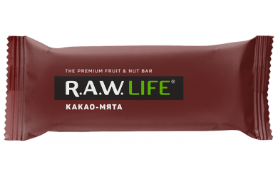 R.A.W. Life Какао- Мята 47g/ Энергетический батончик