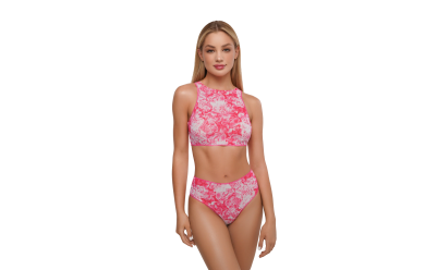 Alaya Top and High Waist Panties Pionies / Купальник раздельный пропускающий загар