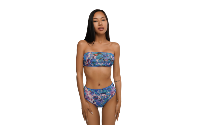 Alaya Bando and High Waist Panties Night Stone / Купальник раздельный пропускающий загар