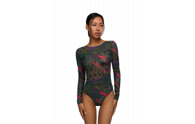 Alaya OP Swimsuit with Sleeves Forest / Купальник слитный с длинным рукавом пропускающий заг