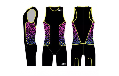 Z3R0D Racer Trisuit Leopard / Мужской стартовый костюм для триатлона без рукавов