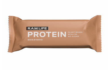 R.A.W. Life Protein Мокачино 47g/ Протеиновый батончик